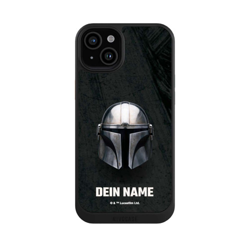 Apple iPhone 15 Plus NIVOcore Star Wars Mandalorian Black Helmet Personalisierbar