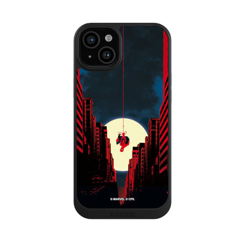Apple iPhone 15 Plus NIVOcore Spider-Man Marvel between Skyscrapers