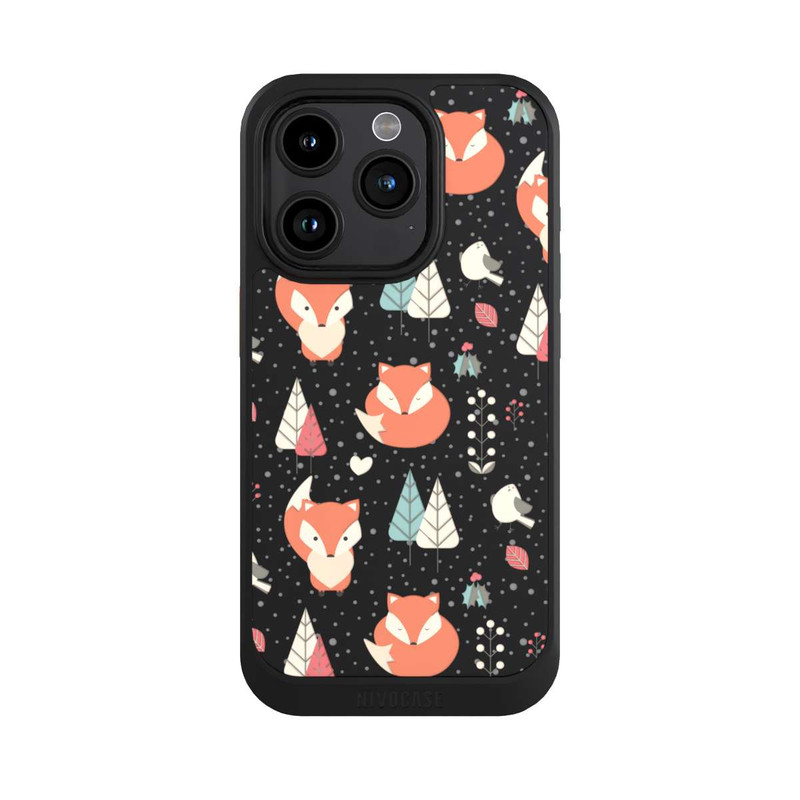 iPhone 15 Pro NIVOcore Motif Renards sans Fond
