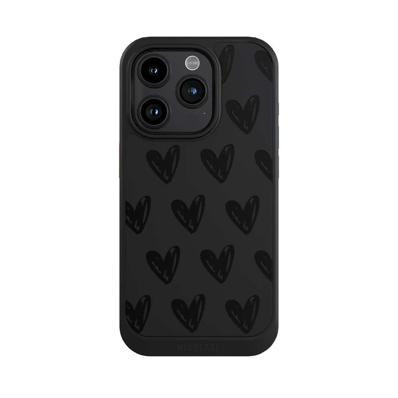 iPhone 15 Pro NIVOcore Herzen Schwarz ohne Hintergrund