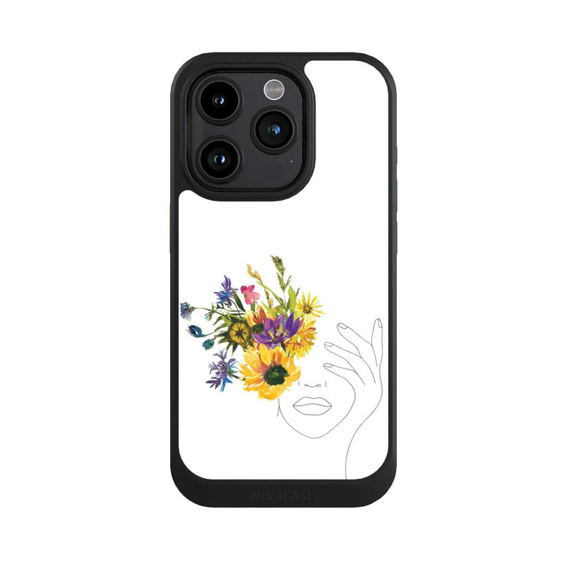 iPhone 15 Pro NIVOcore Line Art Tournesols femme