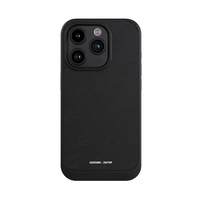 iPhone 15 Pro NIVOcore Schwarzes Konoha-Muster Transparent