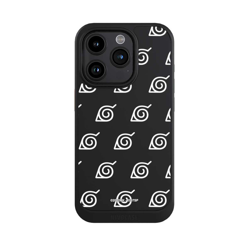 iPhone 15 Pro NIVOcore white Konoha-Pattern Transparent