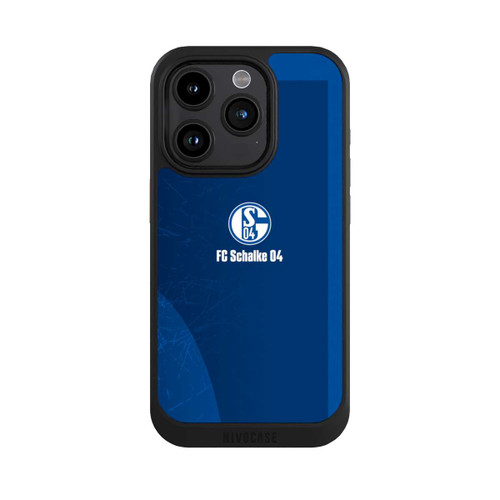 Apple iPhone 15 Pro NIVOcore Schalke 04 Blauer Hintergrund Mit Logo