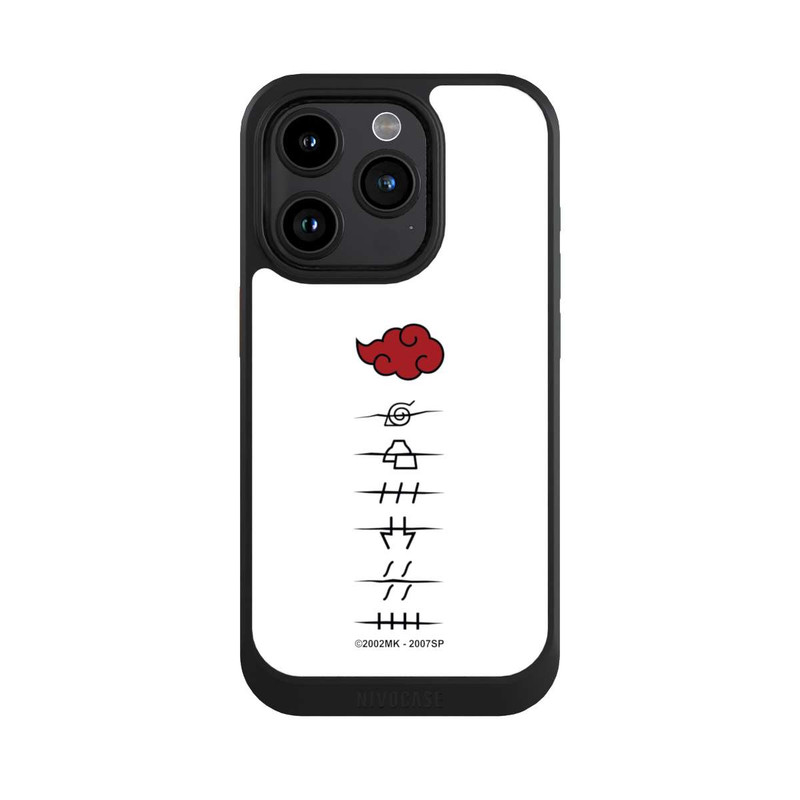 iPhone 15 Pro NIVOcore Akatsuki Mitgliedersymbole Weiß