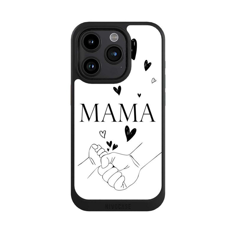 iPhone 15 Pro NIVOcore Mothers Day Line Art Hands Black and White