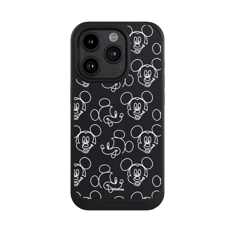 iPhone 15 Pro NIVOcore Disney Mickey Muster Schwarz
