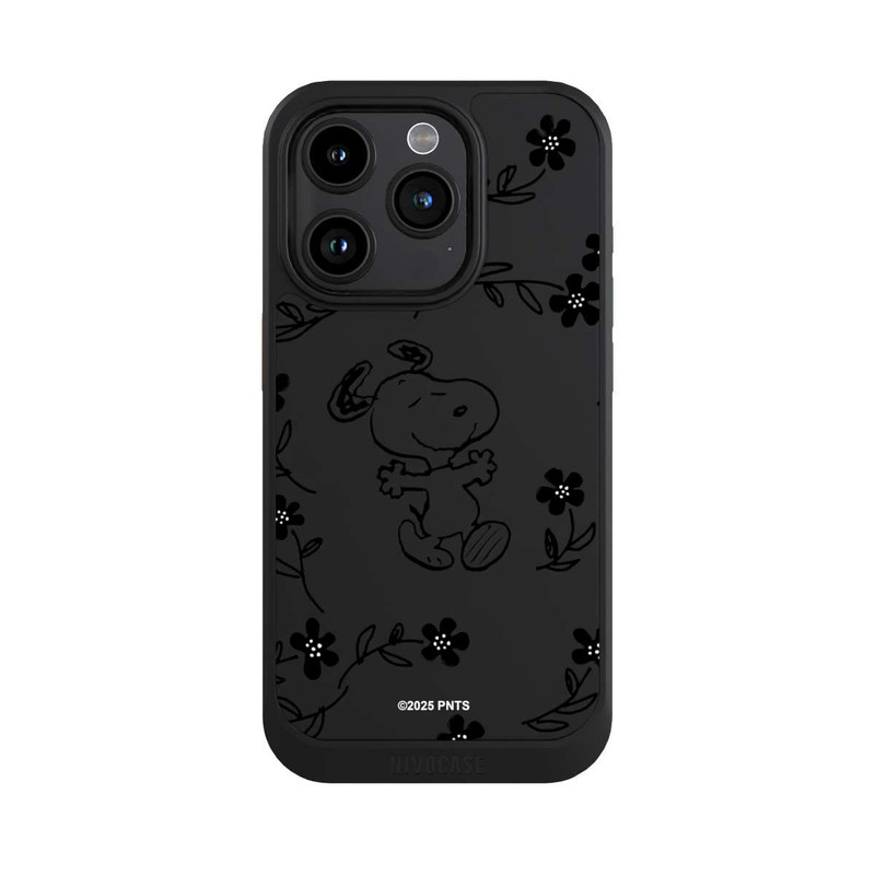 iPhone 15 Pro NIVOcore Snoopy und Flowers Transparent