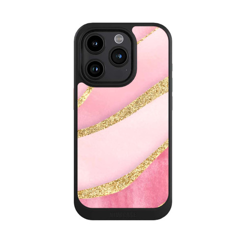 Apple iPhone 15 Pro NIVOcore Pink Marble Goldprint Stripes