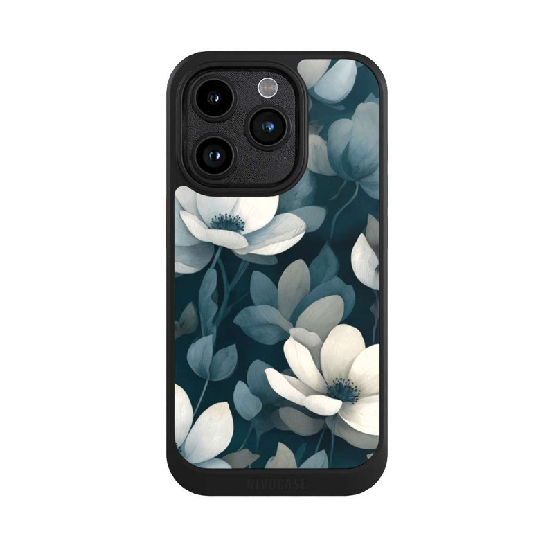 iPhone 15 Pro NIVOcore Negative Flower Petrol White with AI
