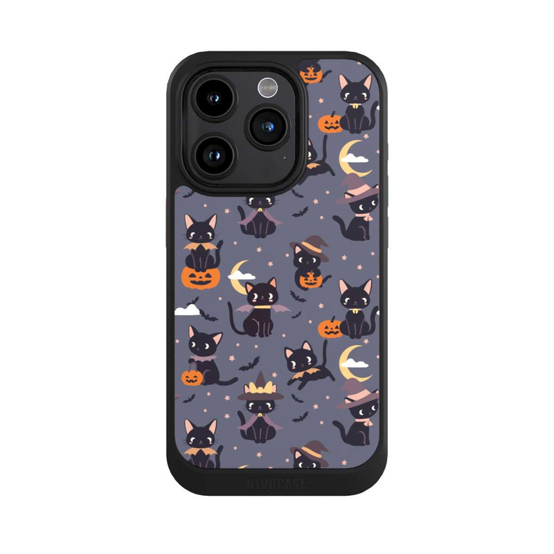 iPhone 15 Pro NIVOcore Cute Halloween Witch Cats and Pumpkins