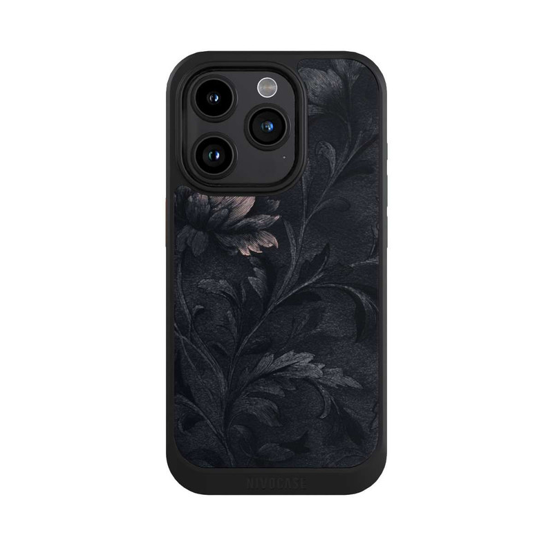 iPhone 15 Pro NIVOcore Dunkles Blumenmuster Vintage