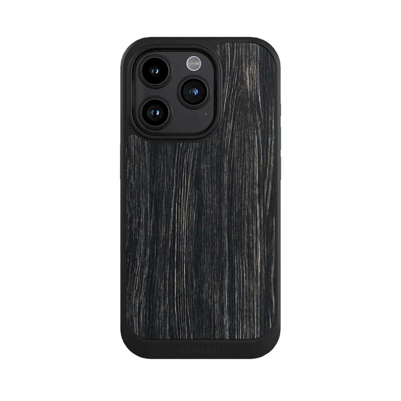 iPhone 15 Pro NIVOcore Texture du Bois Foncé