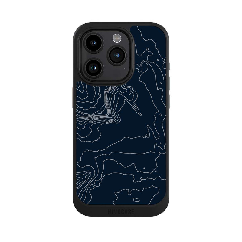 iPhone 15 Pro NIVOcore Berg Höhenlinien Dunkel