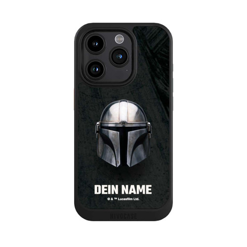 Apple iPhone 15 Pro NIVOcore Star Wars Mandalorian Black Helmet Personalisierbar