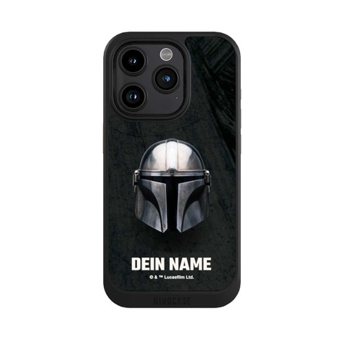 Apple iPhone 15 Pro NIVOcore Star Wars Mandalorian Black Helmet personnalisable