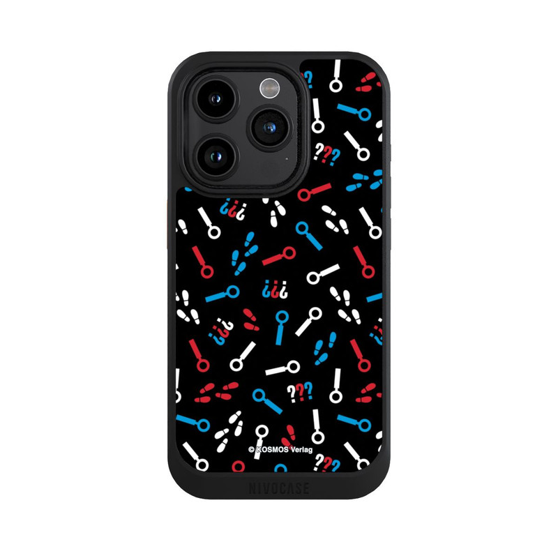 iPhone 15 Pro NIVOcore Drei Fragezeichen Detektiv Muster