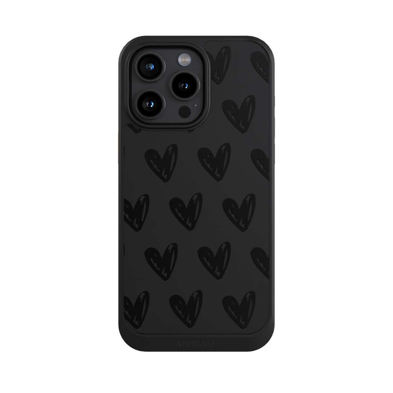 iPhone 15 Pro Max NIVOcore Herzen Schwarz ohne Hintergrund
