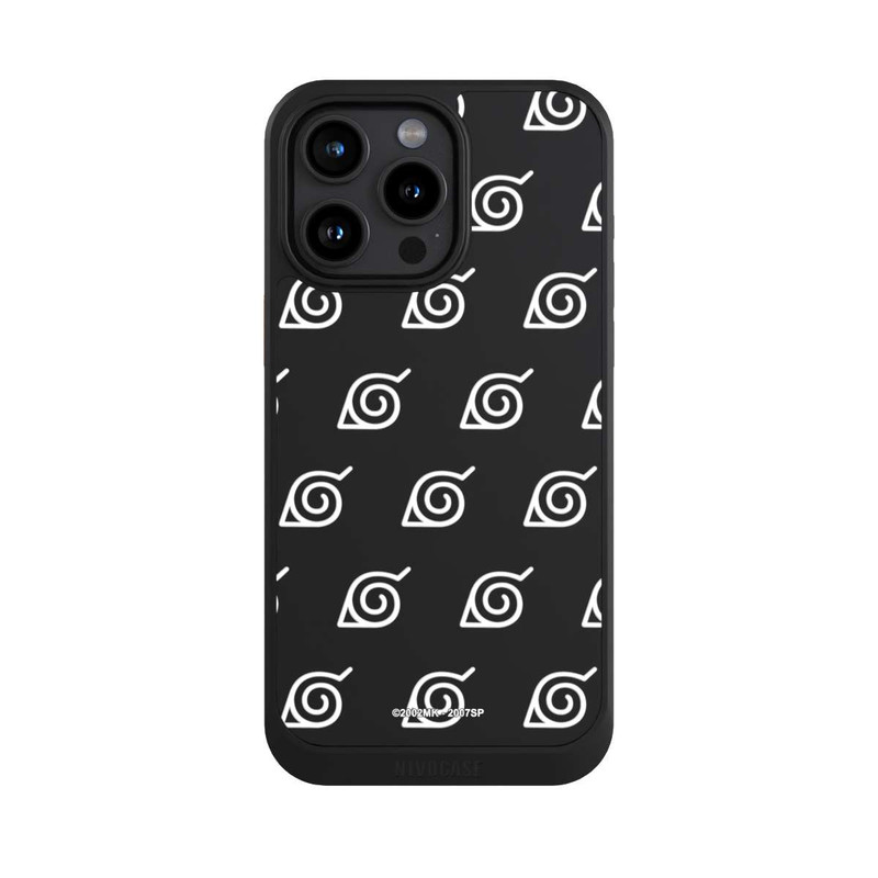 iPhone 15 Pro Max NIVOcore white Konoha-Pattern Transparent