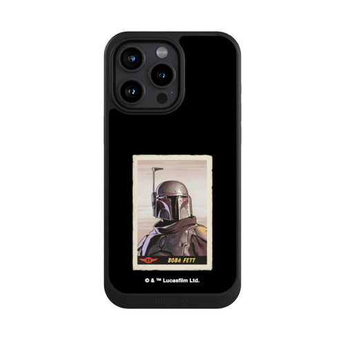 Apple iPhone 15 Pro Max NIVOcore Boba Fett Badges Schwarzer Hintergrund