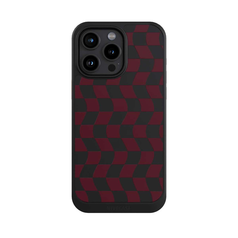 iPhone 15 Pro Max NIVOcore Rouge vin en damier