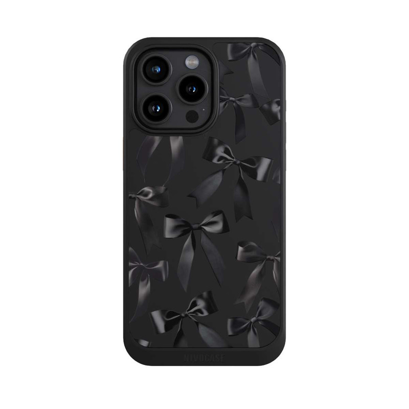 iPhone 15 Pro Max NIVOcore Schwarze Satinschleifen
