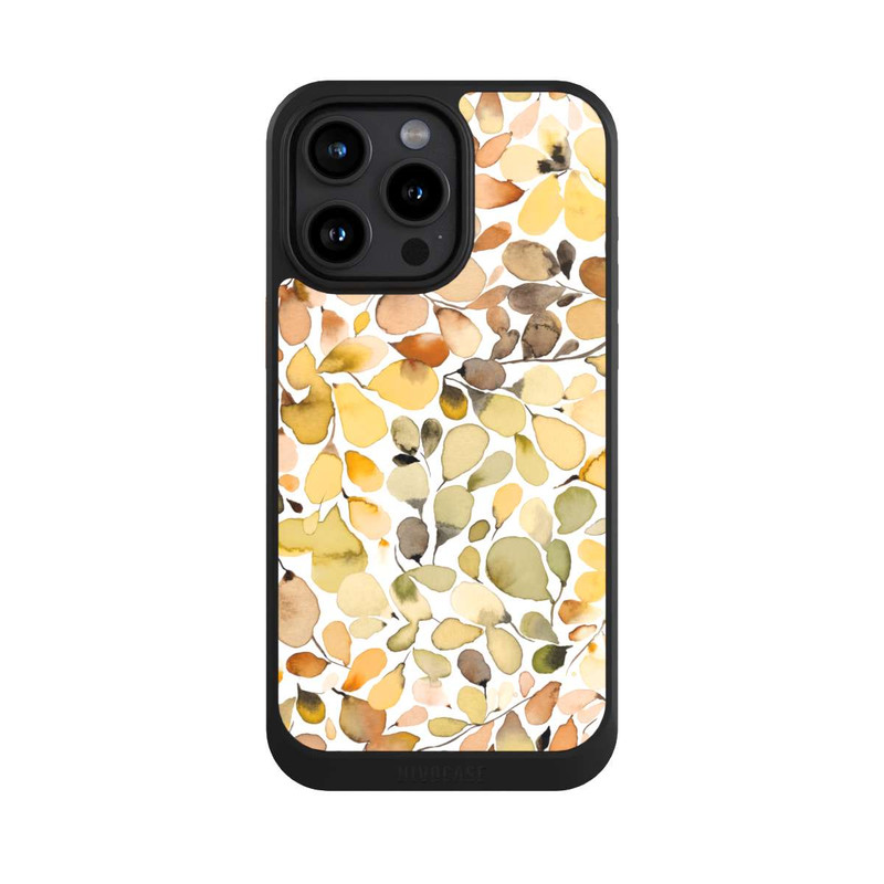 iPhone 15 Pro Max NIVOcore Eucalyptus Watercolor Leaves Brown Autumn