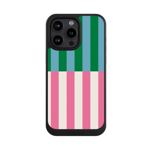 Apple iPhone 15 Pro Max NIVOcore Motif Rayé Vert Rose