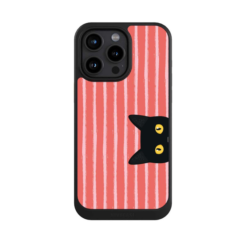 iPhone 15 Pro Max NIVOcore Schwarze Katze Gestreift Orange