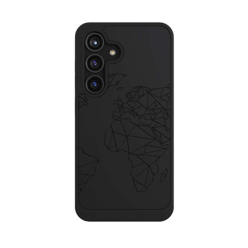 Samsung Galaxy S24 NIVOcore Polygon Weltkarte Schwarz ohne Hintergrund