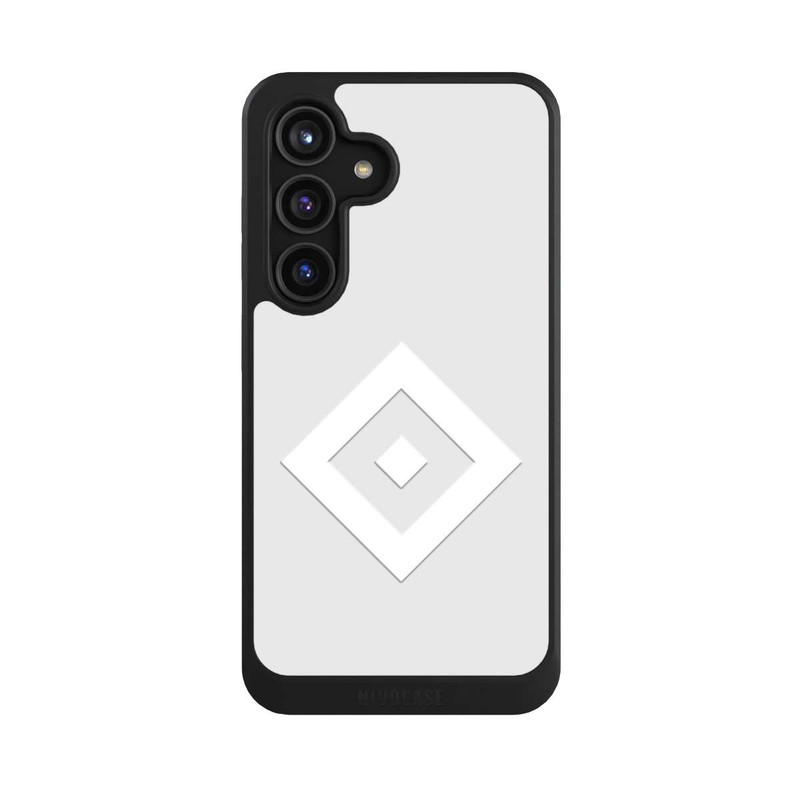 Galaxy S24 NIVOcore Logo en forme de losange sur fond gris HSV