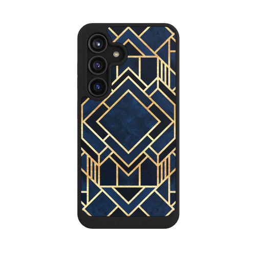 Samsung Galaxy S24 NIVOcore Kunst Deko Blau Golddruck