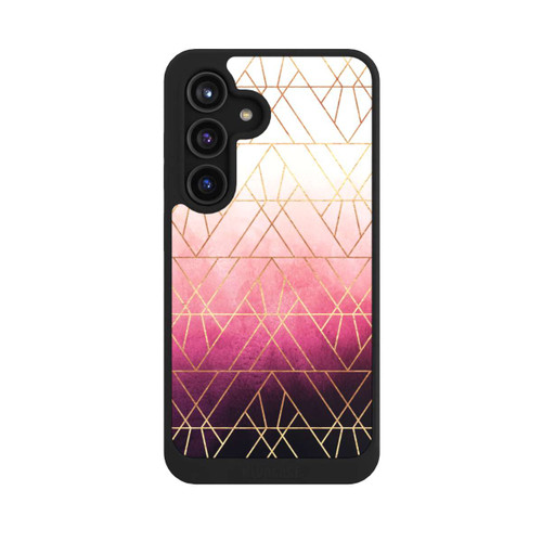 Samsung Galaxy S24 NIVOcore Pink Ombre Dreiecke Golddruck