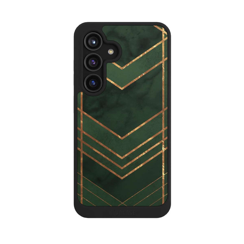 Galaxy S24 NIVOcore Motif vert foncé rayures dorées