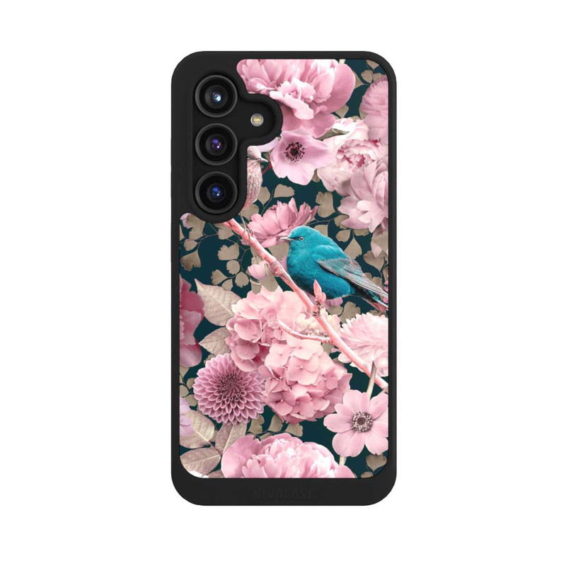 Galaxy S24 NIVOcore Spatzen im rosa Blumenmuster