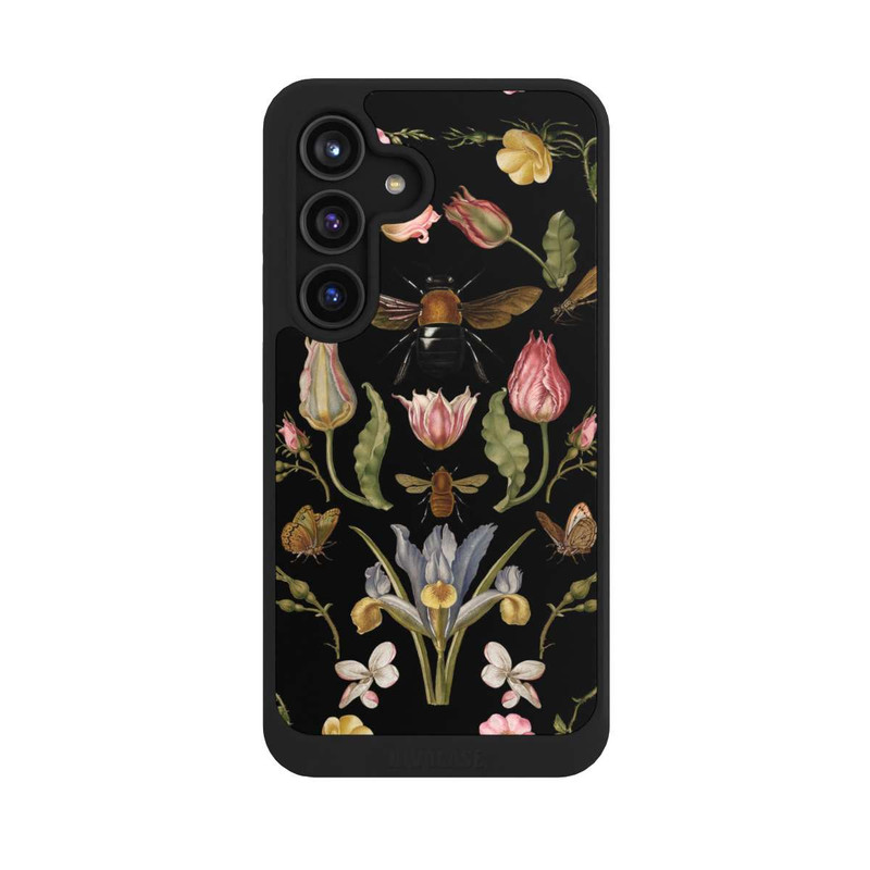Galaxy S24 NIVOcore Fleurs Sauvages et Abeilles Fond Noir