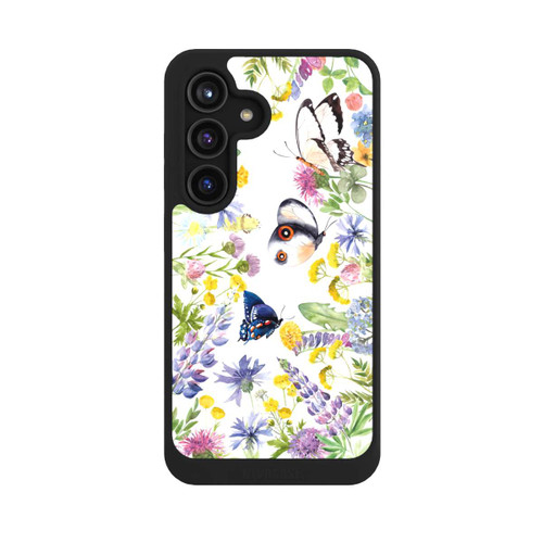 Samsung Galaxy S24 NIVOcore Bunte Frühlingsblumen und Schmetterlinge