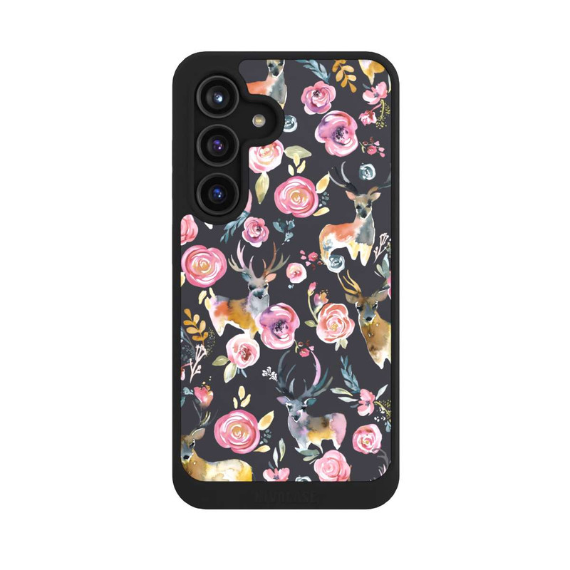 Galaxy S24 NIVOcore Deers and flowers Anthracite