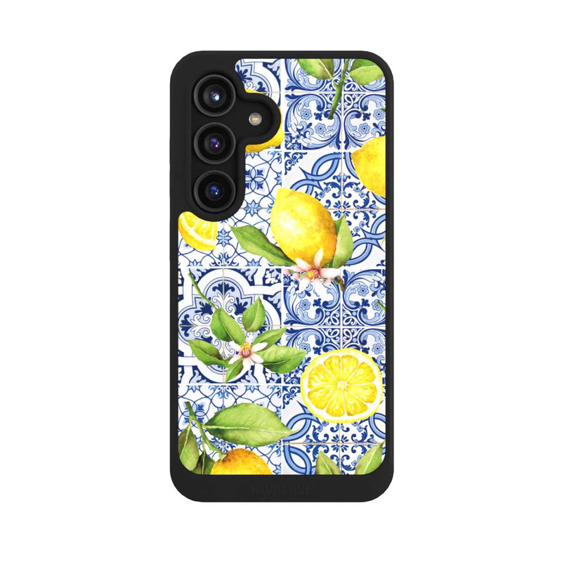 Galaxy S24 NIVOcore Mediterrane Amalfi Küste mit Blauen Kacheln und Zitronen