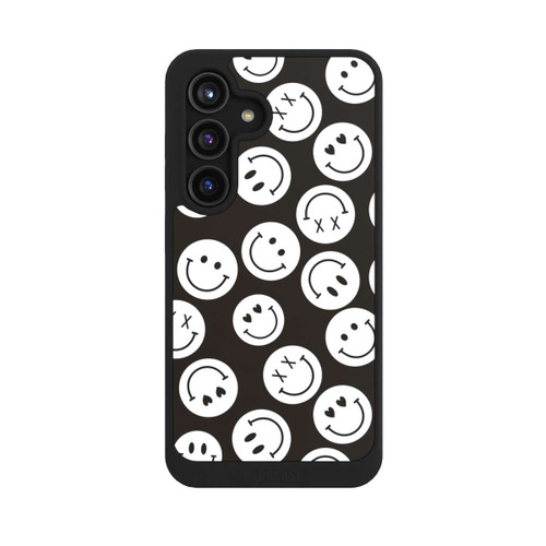 Samsung Galaxy S24 NIVOcore Smiles Emotes Pattern Black And White