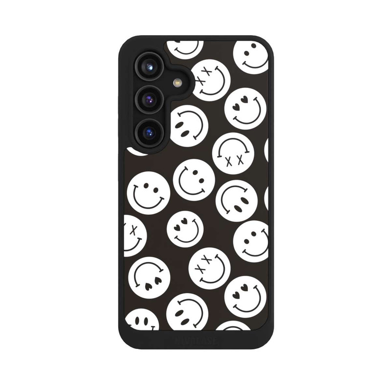 Galaxy S24 NIVOcore Smiles Emotes Pattern Black And White