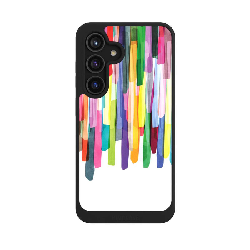 Galaxy S24 NIVOcore Bunte Streifen Weißer Hintergrund