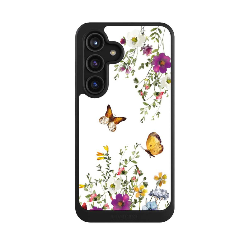 Galaxy S24 NIVOcore Schmetterlinge und bunte Blumen