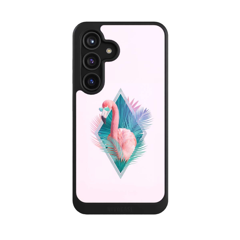Galaxy S24 NIVOcore Tropical Leaves Flamingo