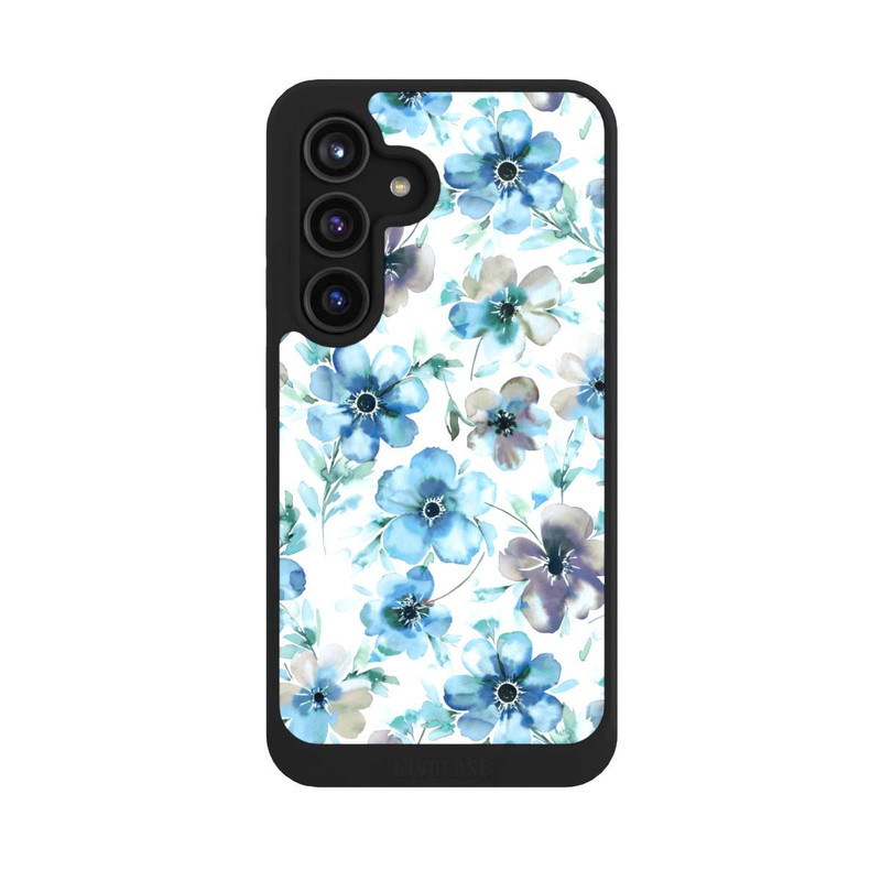 Galaxy S24 NIVOcore Motif de fleurs bleues Tendance