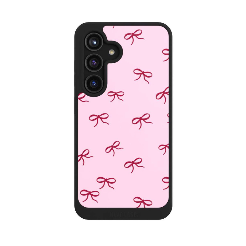 Galaxy S24 NIVOcore Schleifen Muster Rot Pink