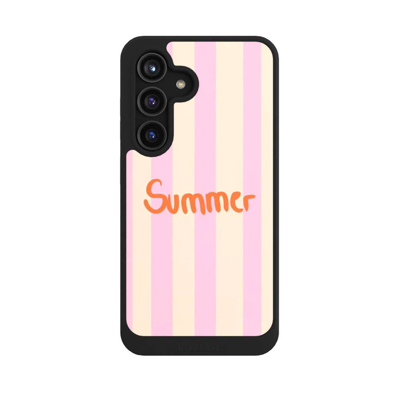 Galaxy S24 NIVOcore Summer- Rosa und Orange Streifen Hintergrund