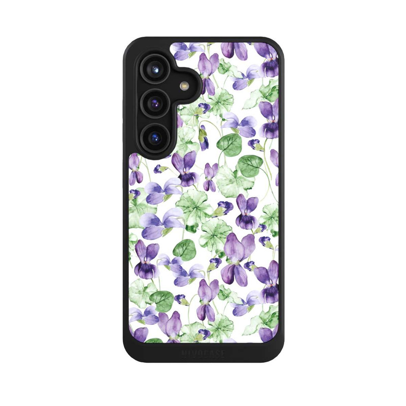 Galaxy S24 NIVOcore Purple Wildflowers Pattern Watercolor