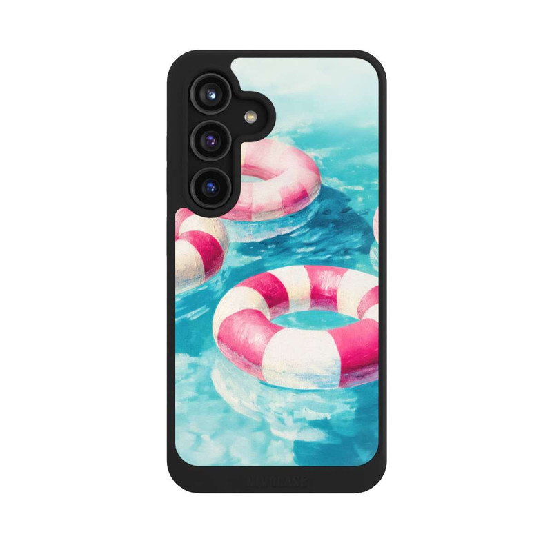 Galaxy S24 NIVOcore Gestreifte Schwimmringe im Pool