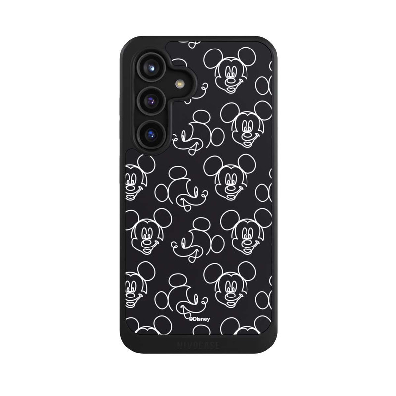 Galaxy S24 NIVOcore Disney Mickey Faces Black Line Art Pattern